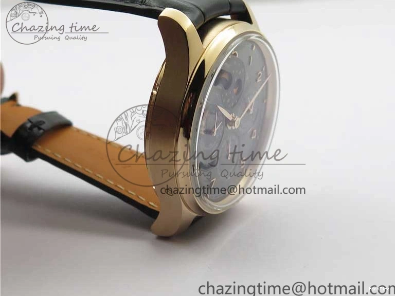 MIROTIME 0307 Elegant Portugieser Perpetual Calendar IW503302 RG V9F 1:1 Best Edition Gray Dial on Black Leather Strap A 7096